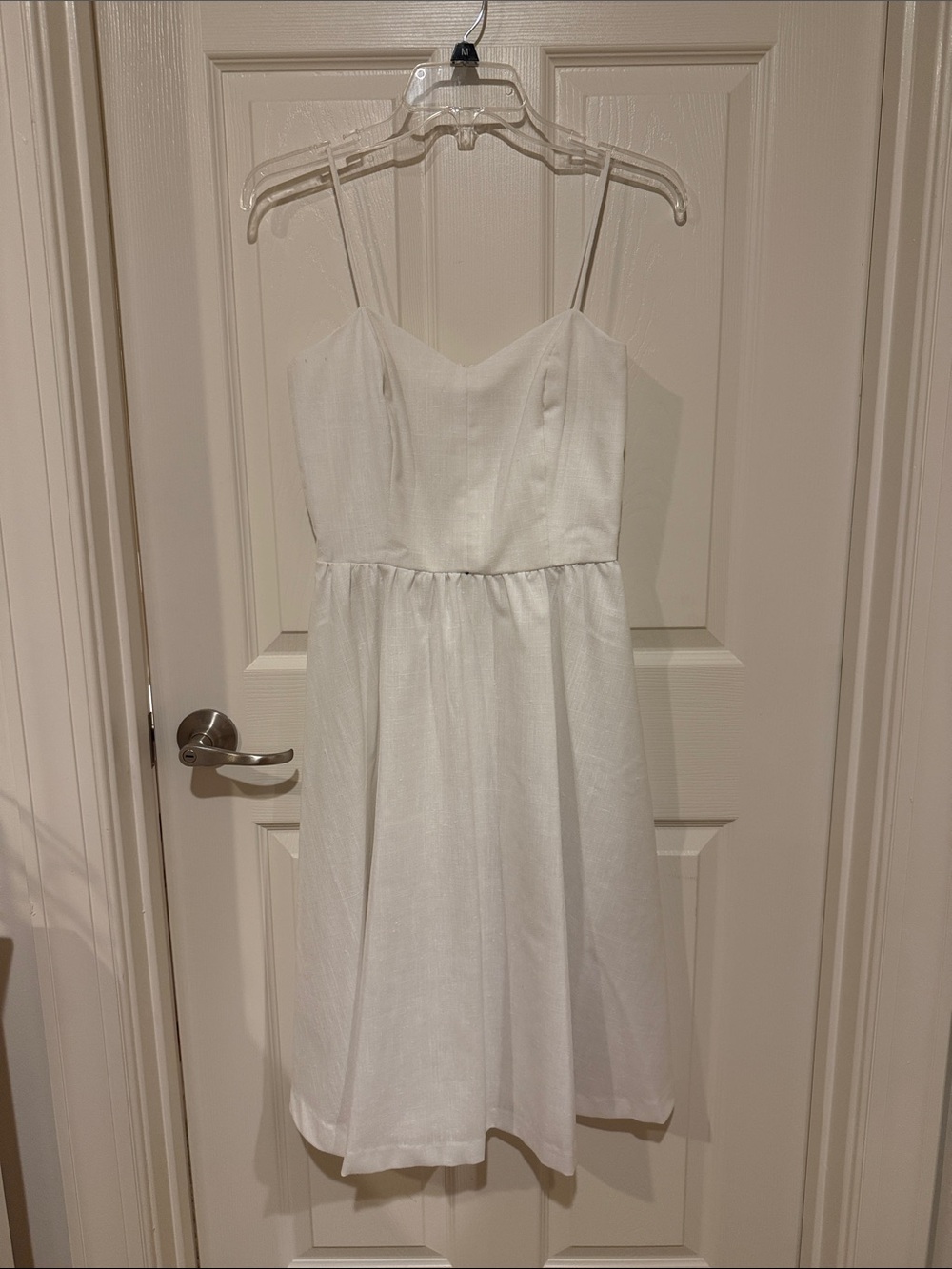 Simple Vintage White Spaghetti-Strap Formal Dress